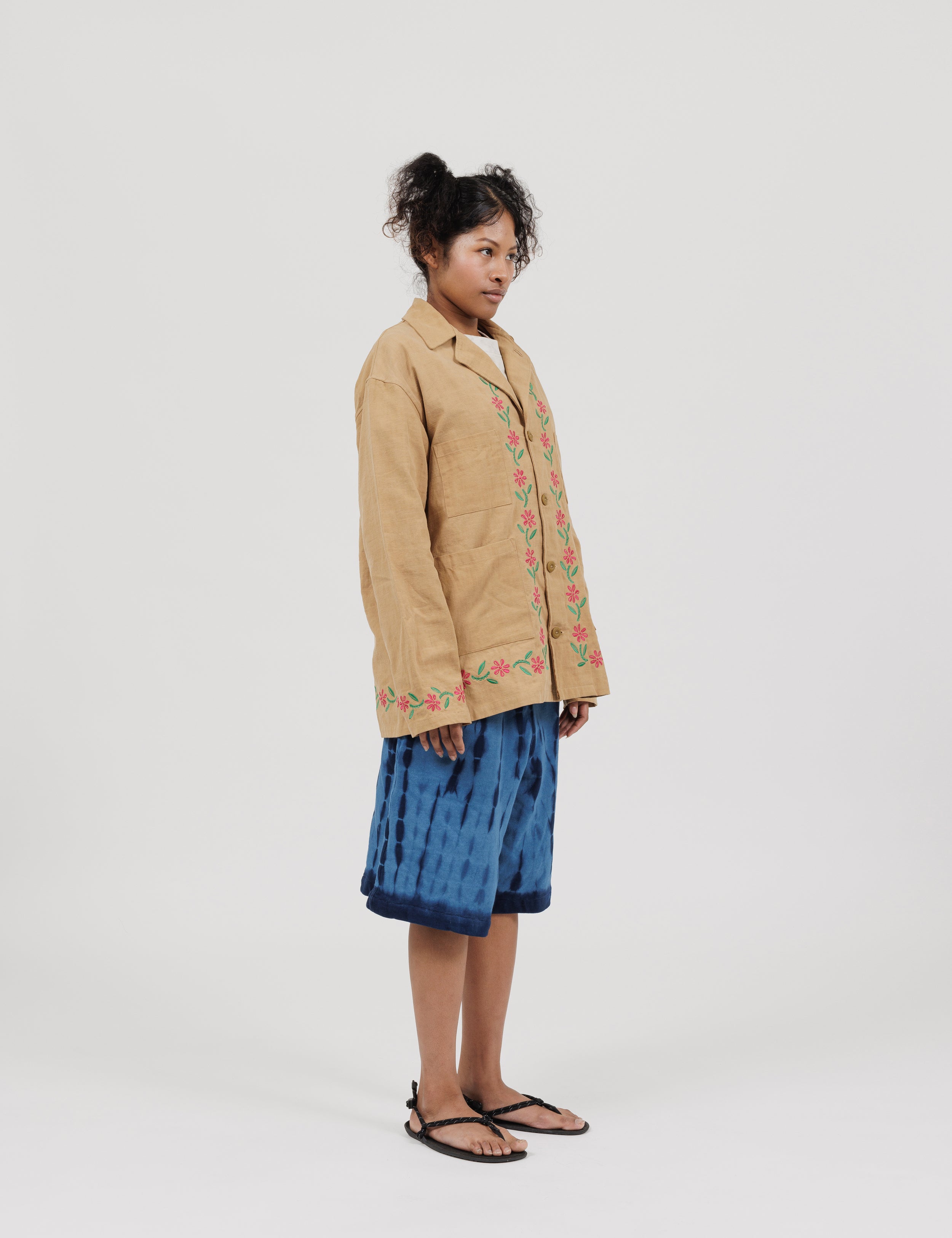 Embroidered Long Sleeve Shirt (Mango)