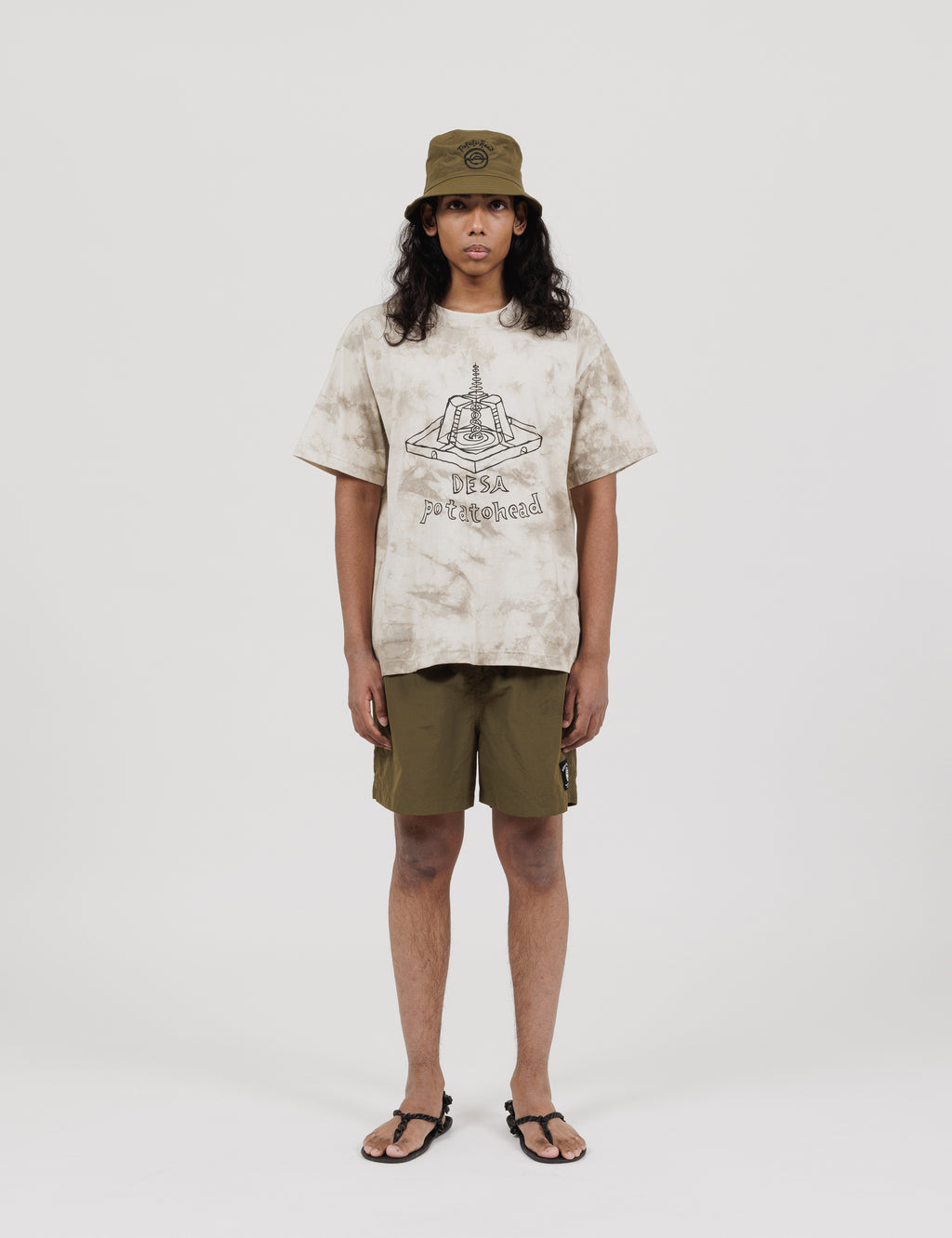 Desa Potato Head Short Sleeve T-Shirt (White x Light Grey)