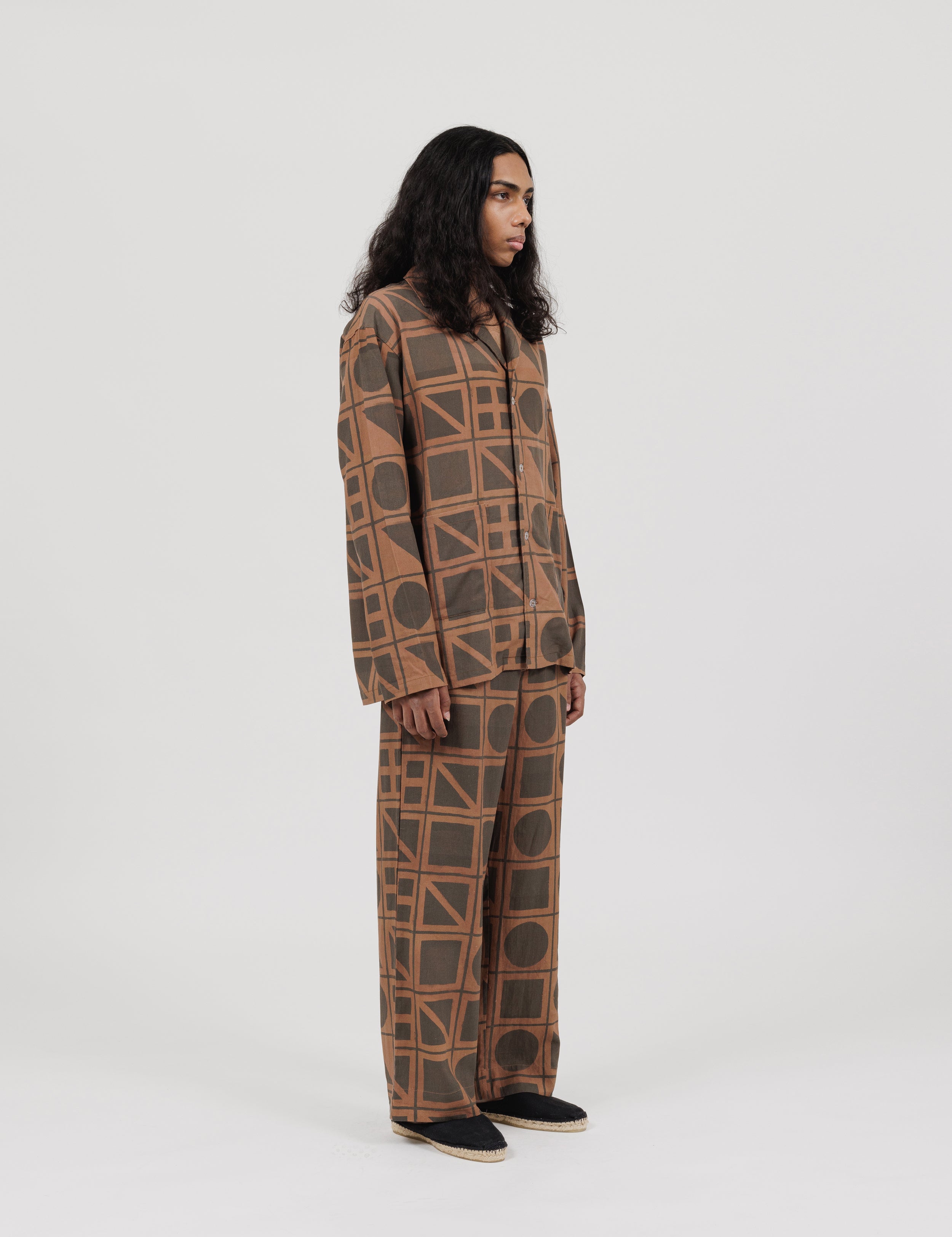Brick Block Print Easy Pants