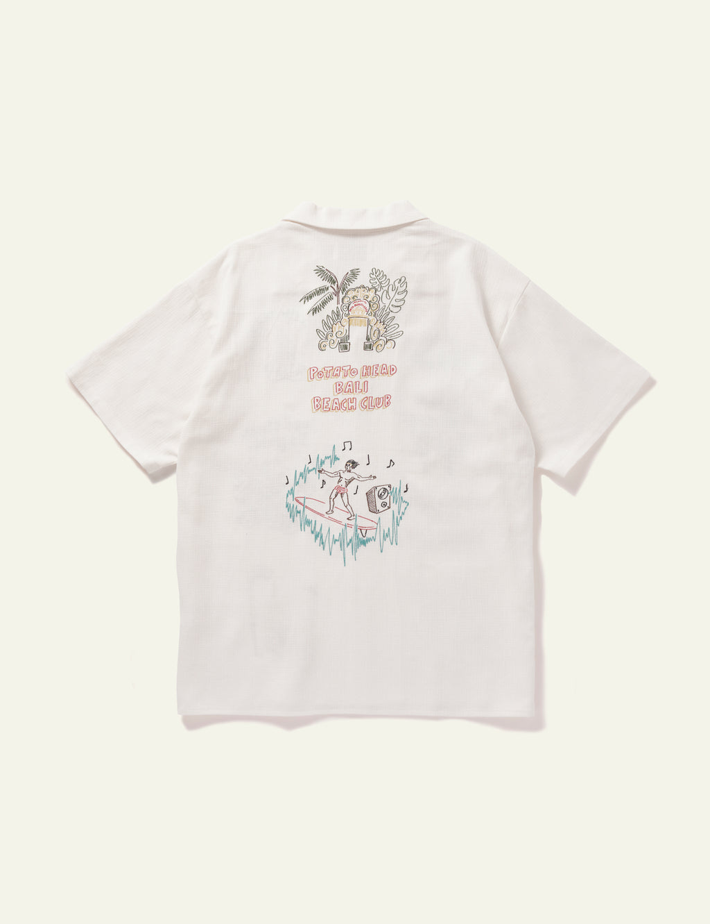 Bali's Landscape Short Sleeve Shirt (White)