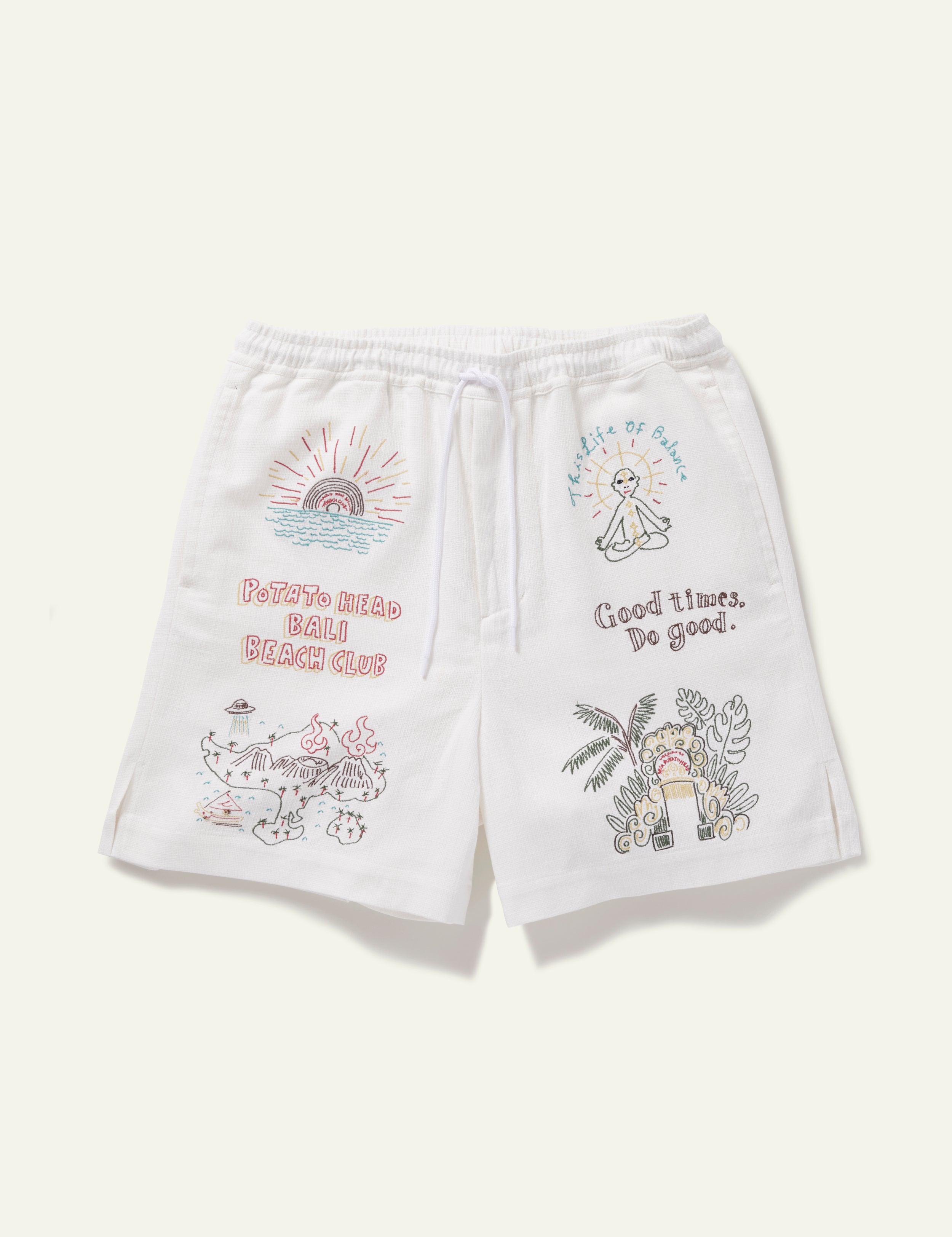 Bali's Landscape Shorts (White)