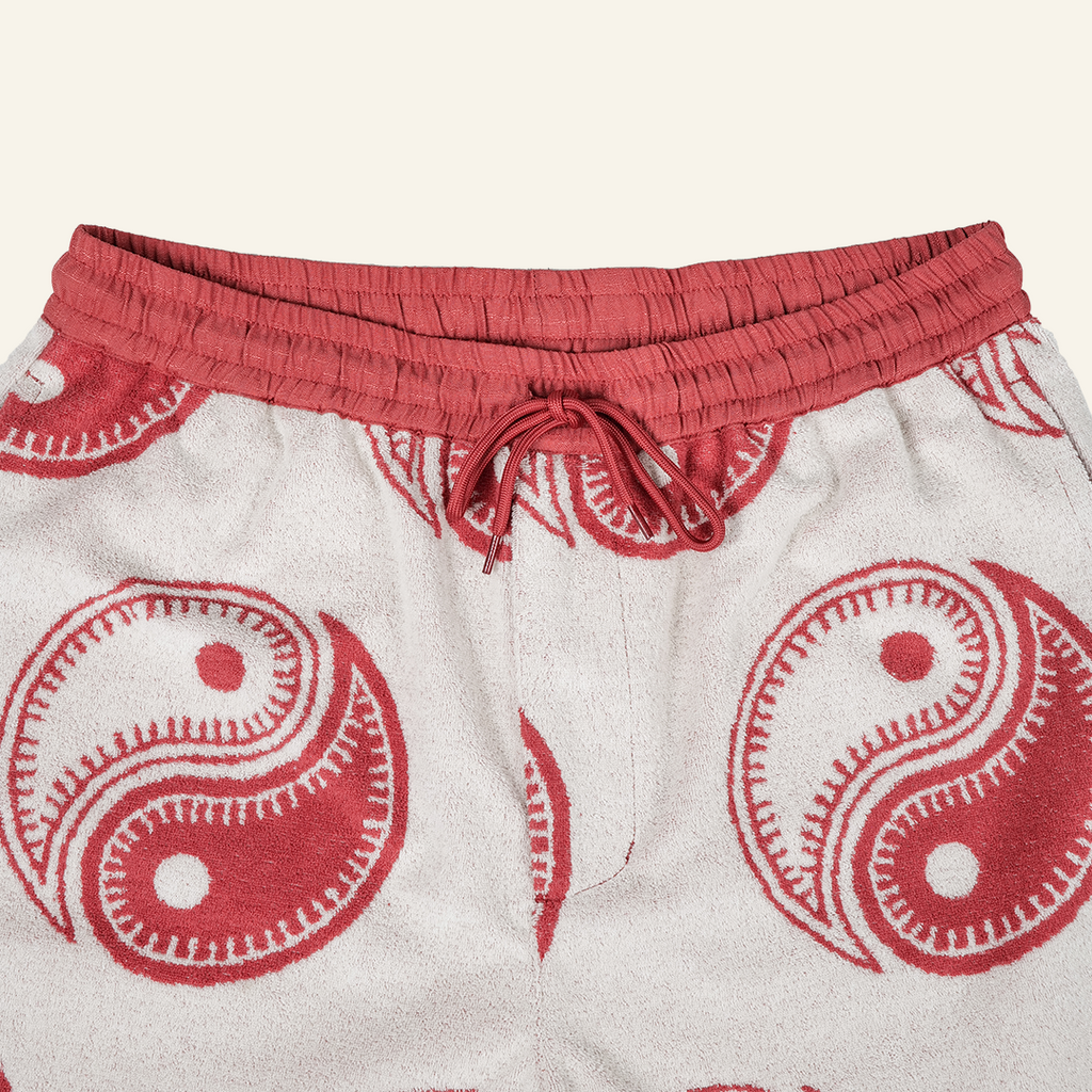 Yin Yang Beach Pile short (Red)