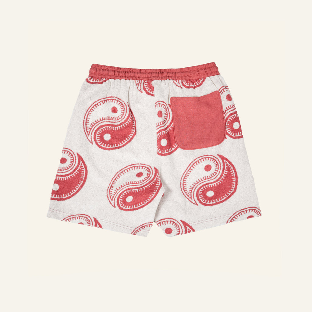 Yin Yang Beach Pile short (Red)