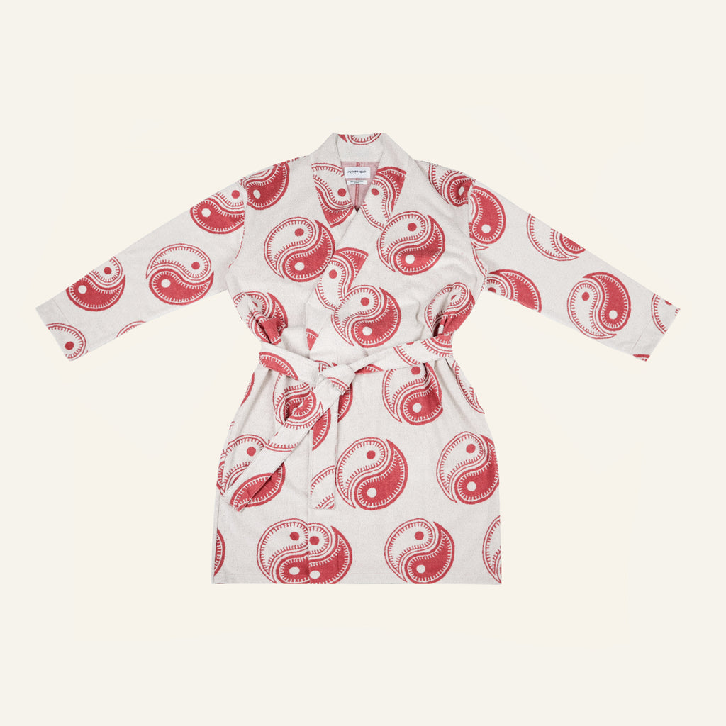 Yin Yang Beach Pile Gown (Red)