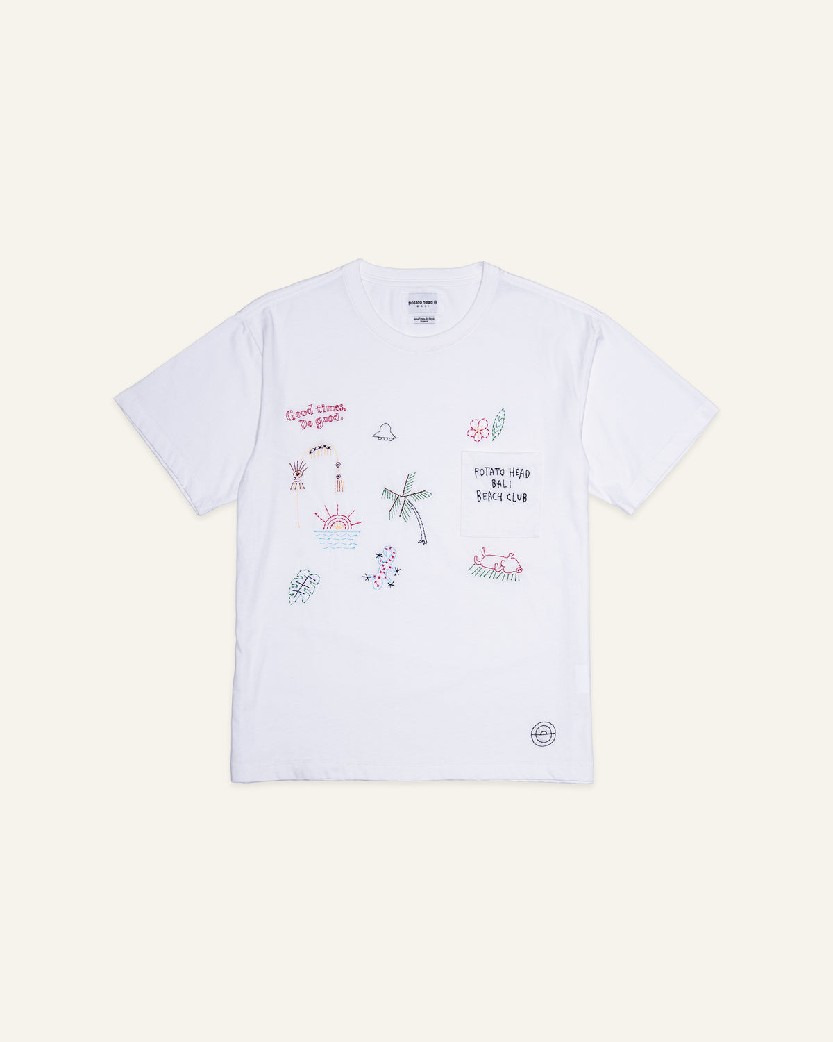 Bali Vibes Pocket T-Shirt Off White