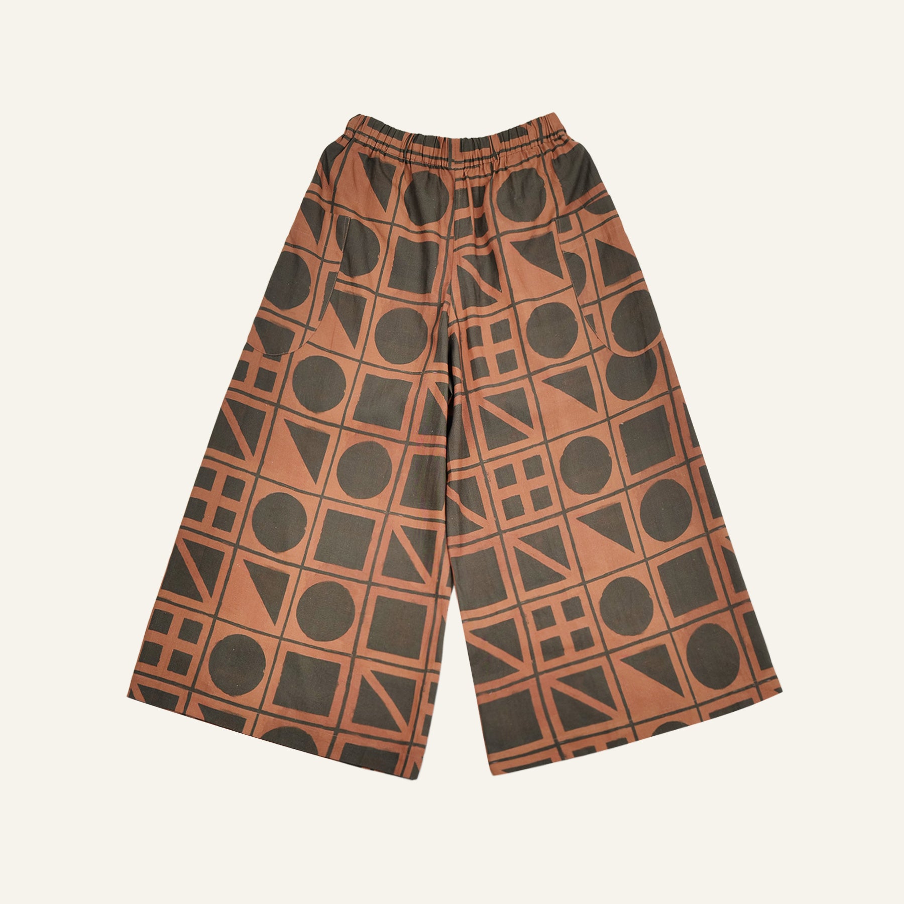Brick Block Print Sarong Pants