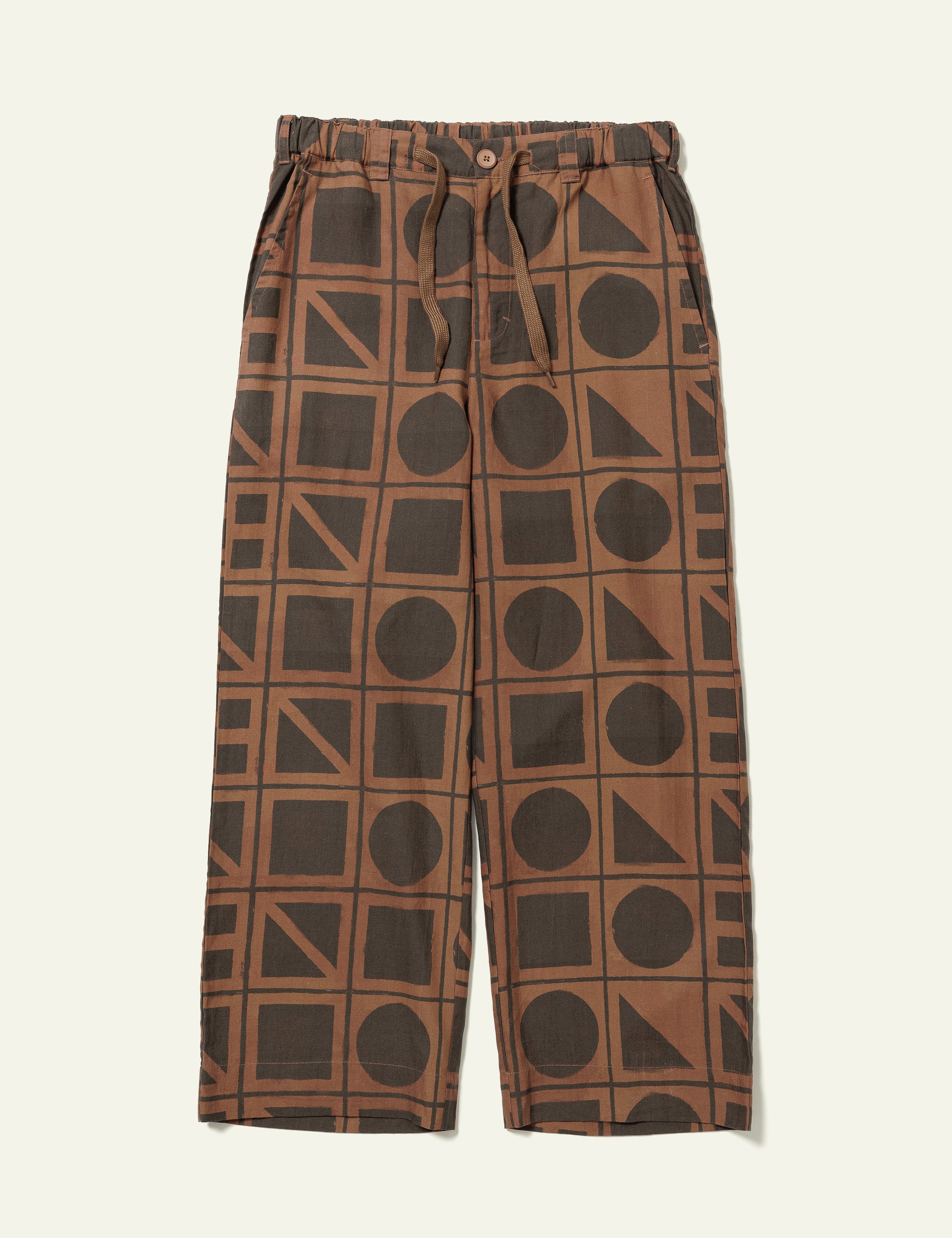 Brick Block Print Easy Pants