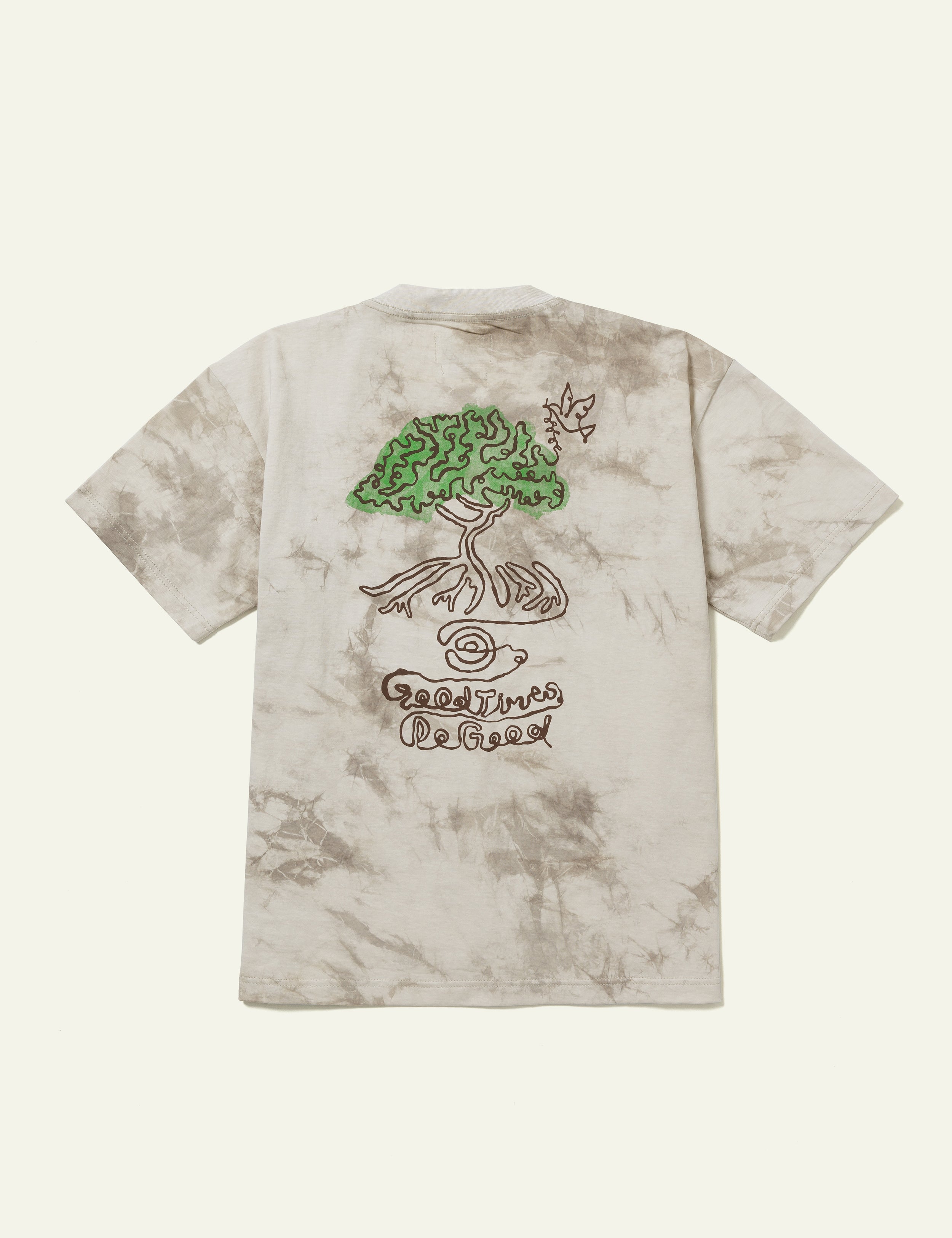 Peaceful Life Short Sleeve T-Shirt (White x Light Grey)