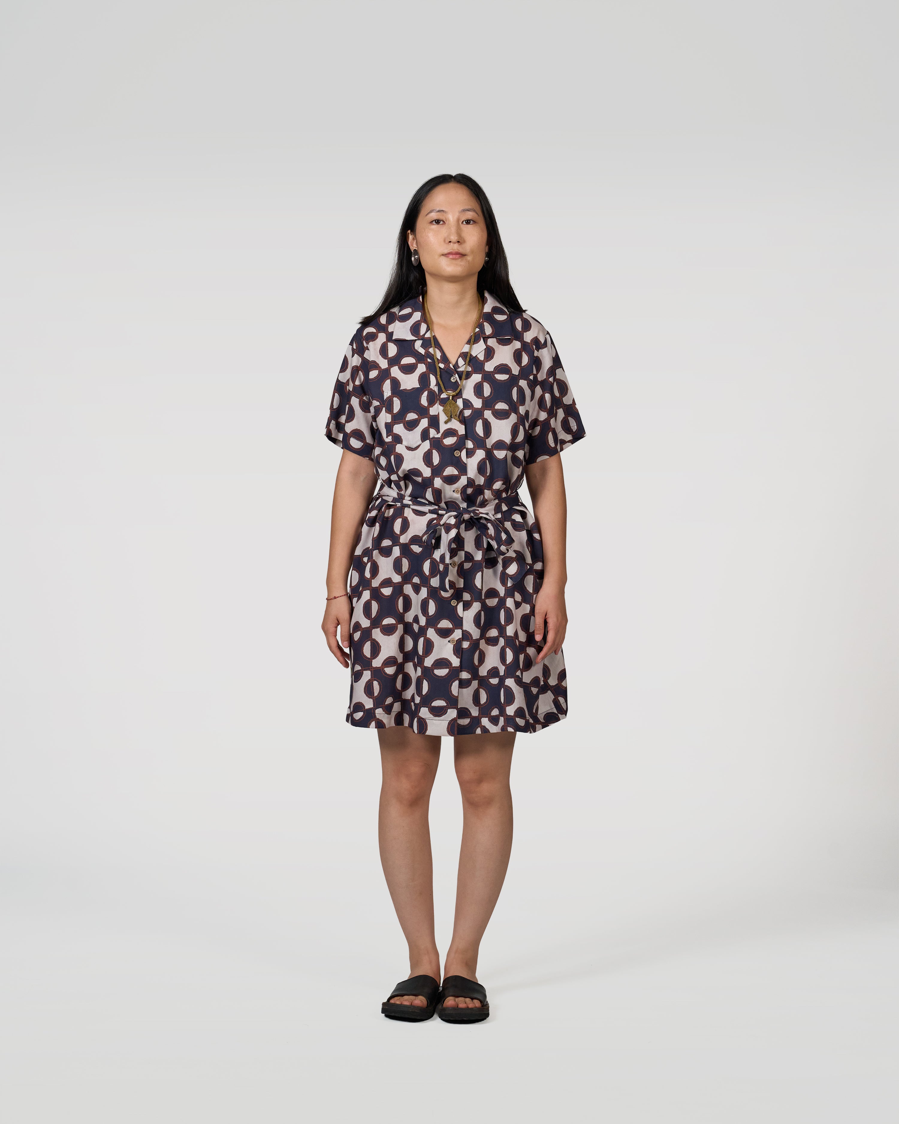Batik Monogram Shirt Dress
