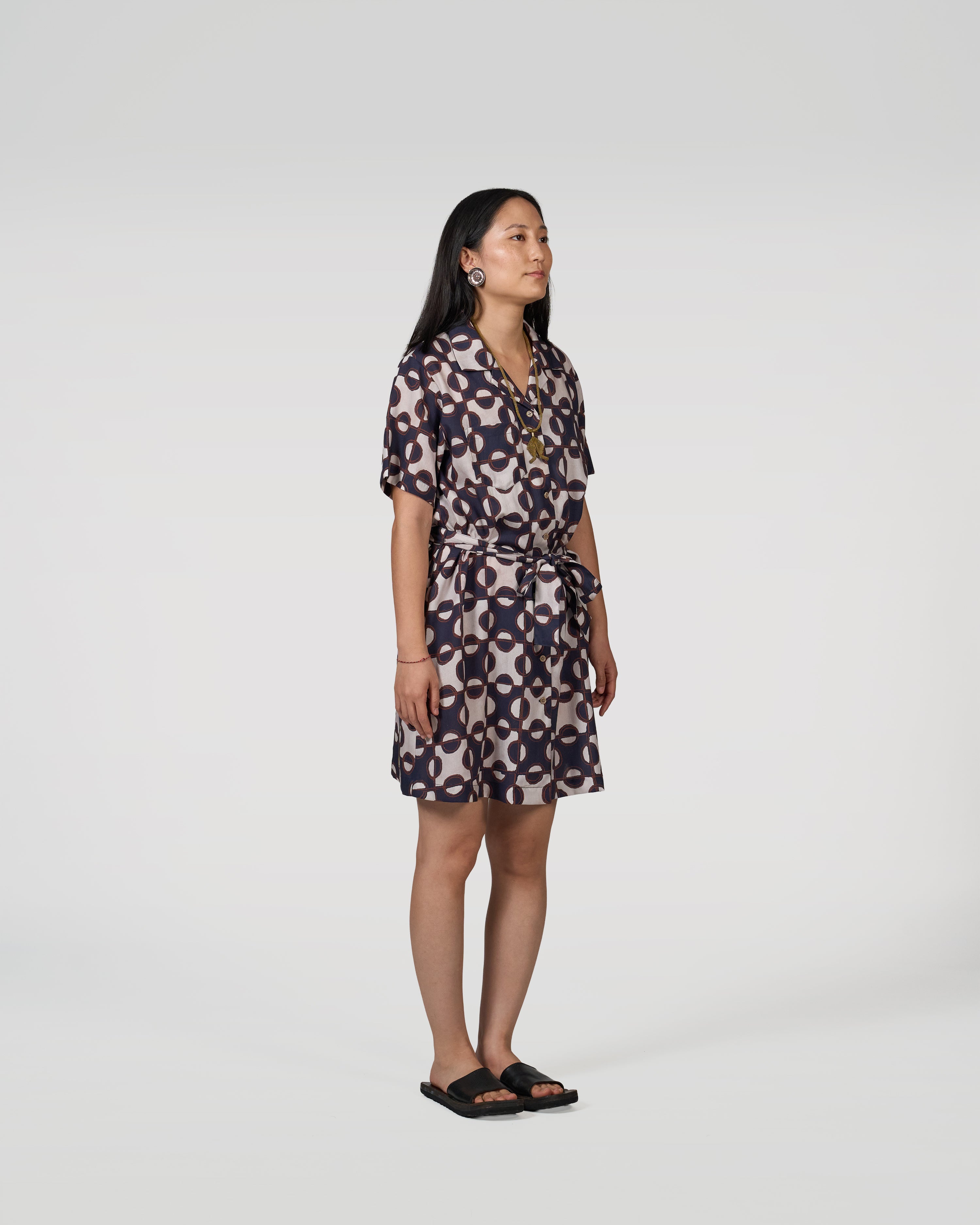 Batik Monogram Shirt Dress