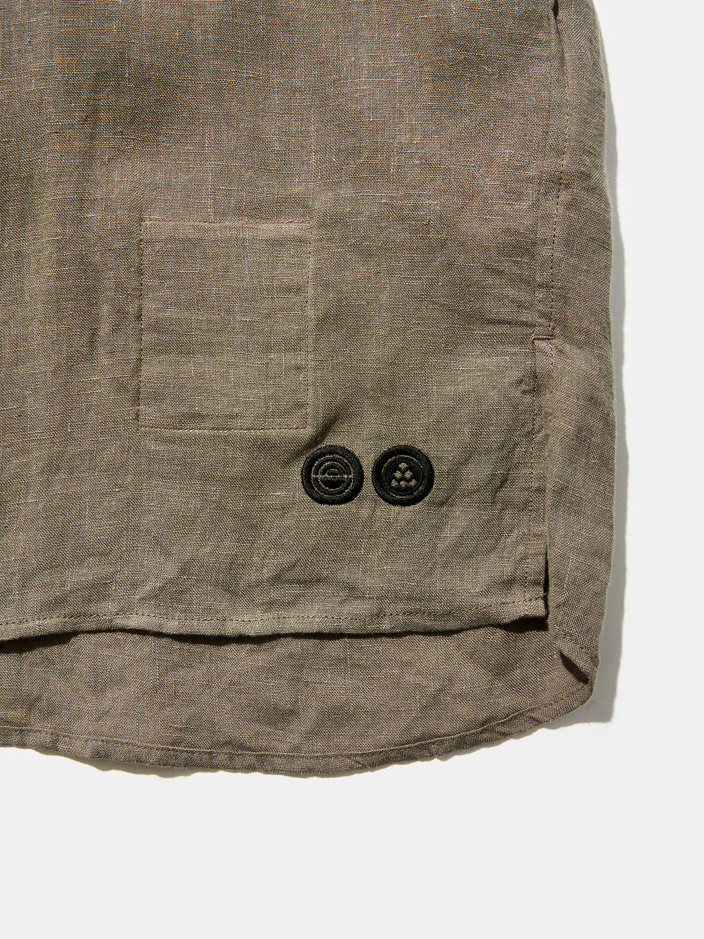 Potato Head × Rostarr × Nonnative Officer Stand Collar SS Shirt Linen Canvas Gray