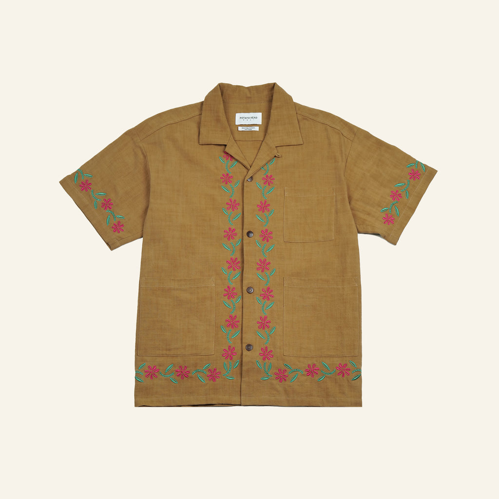 Embroidered Short Sleeve Shirt (Mango)
