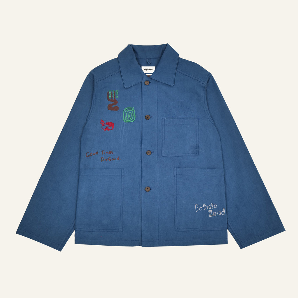 Natural Dyed Work Jacket (Indigo)